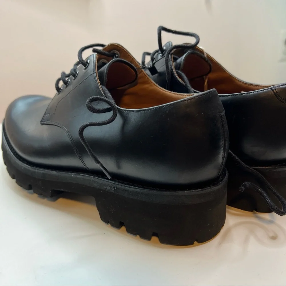 Grenson Landon Leather Derby Shoes Mens US 8.5 Black New - Picture 14 of 15